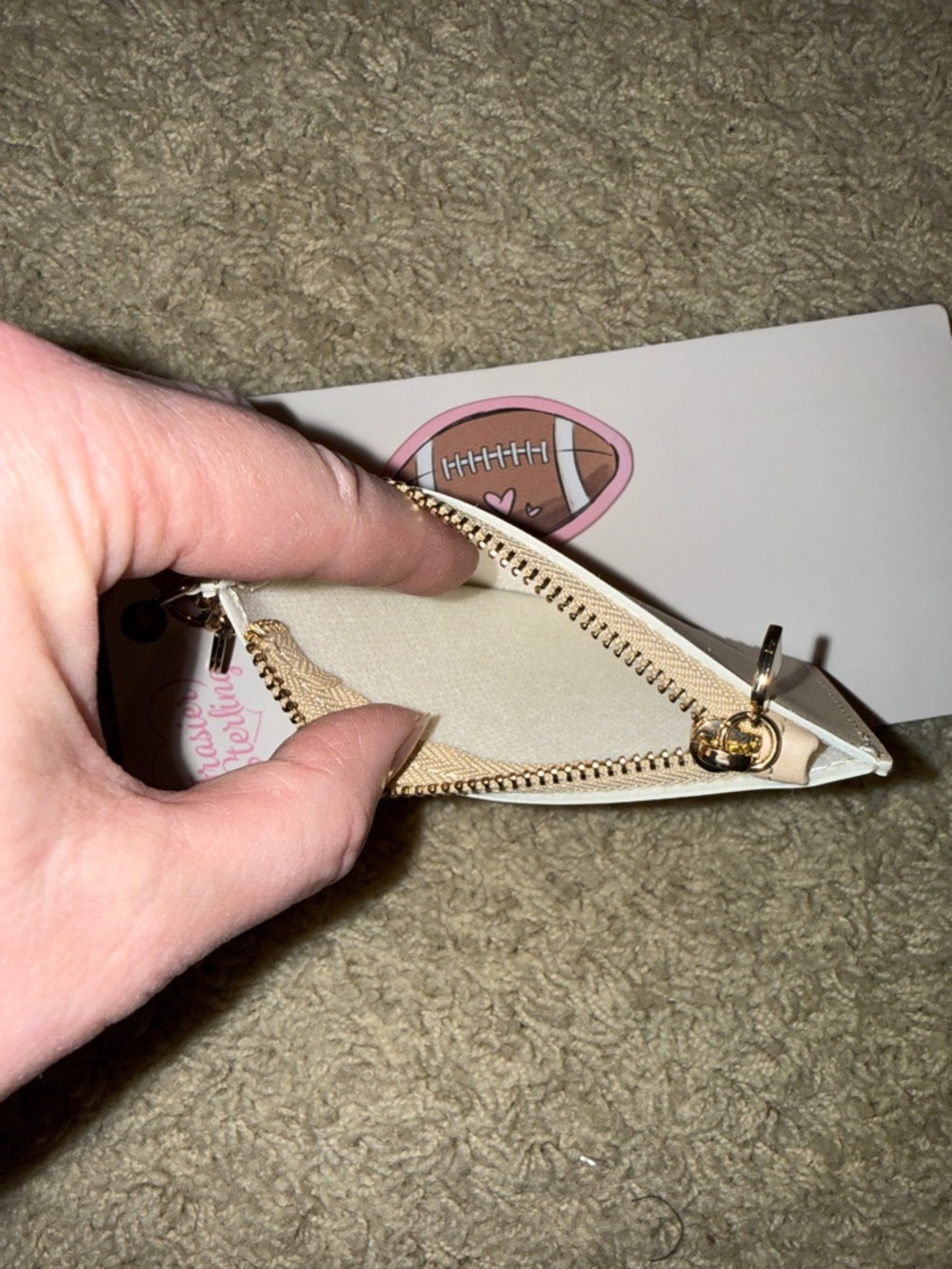 Frasier Sterling Pink Football Bag Charm & Coin Purse - Picture 10 of 11